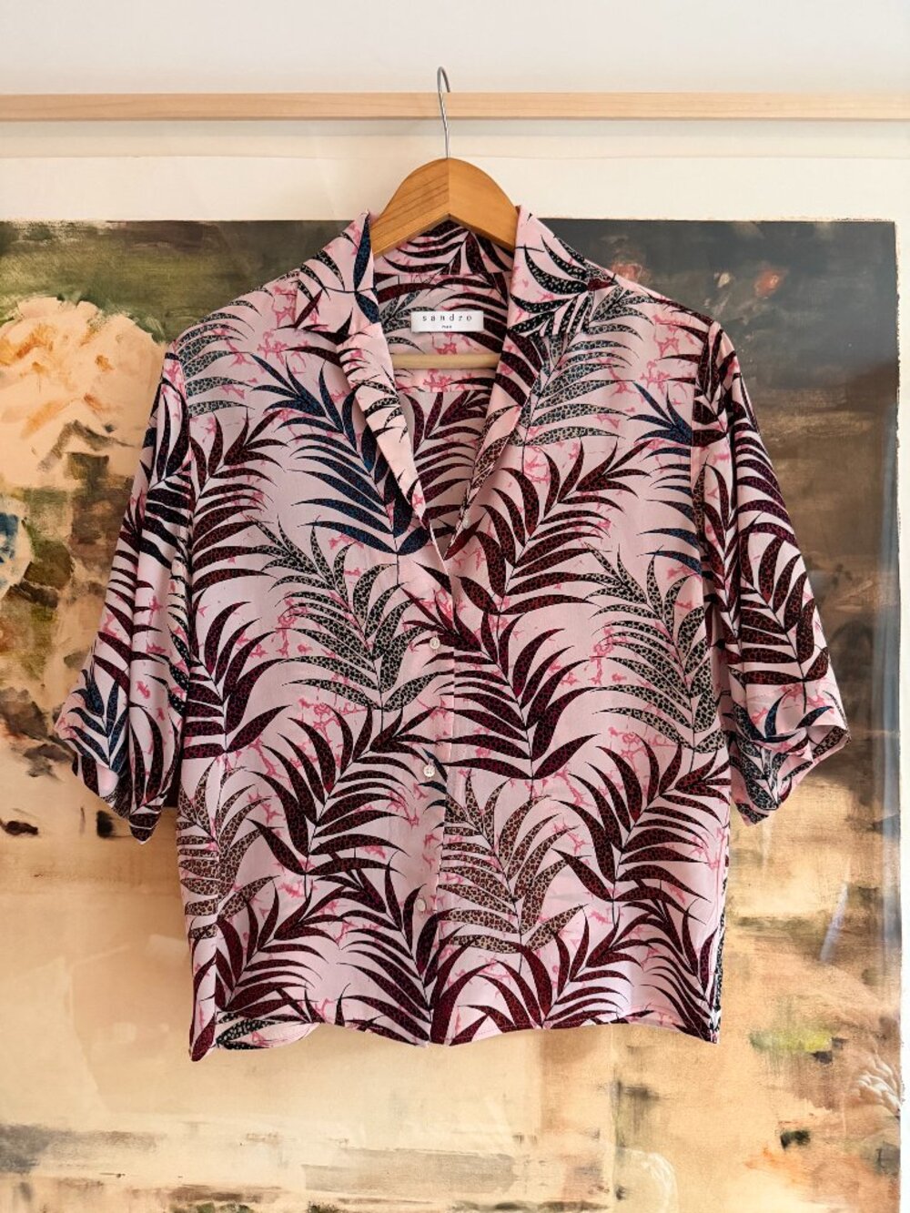 Sandro Liliane botanical-print button-down